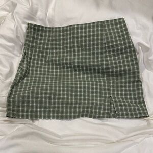 Green Plaid Women's Skirt
